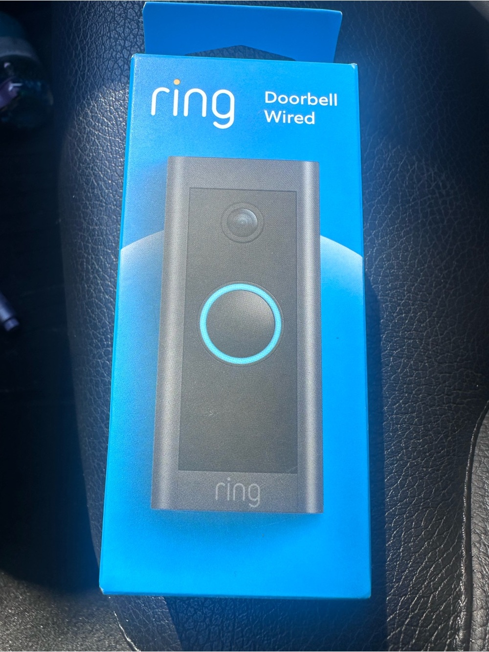 Ring Wired Doorbell in Black with Blue Accent